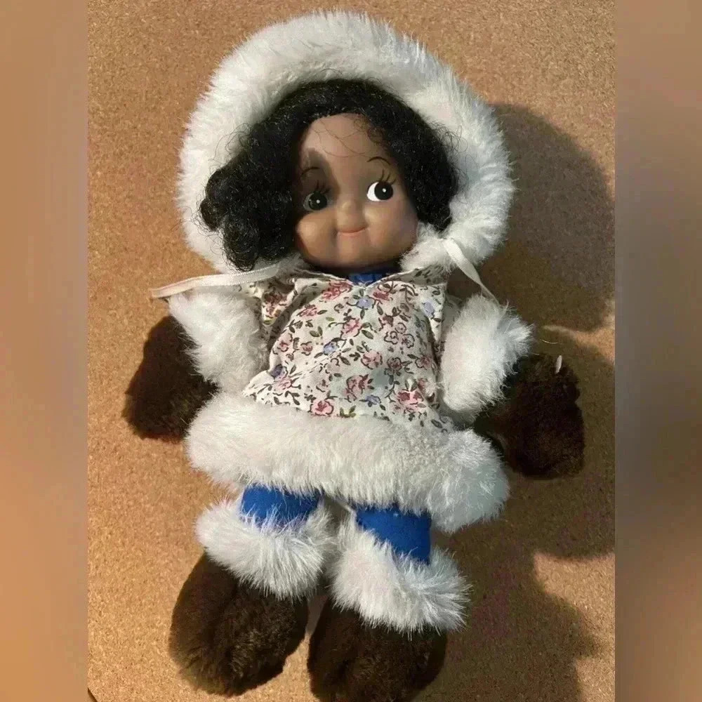 Vintage Kipmik Eskimo Alaskan Doll, Collectible Toy, Winter Dress,